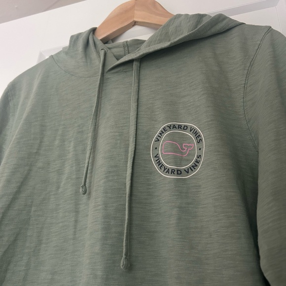 Vineyard Vines Sage Green Hoodie tee - Picture 2 of 7